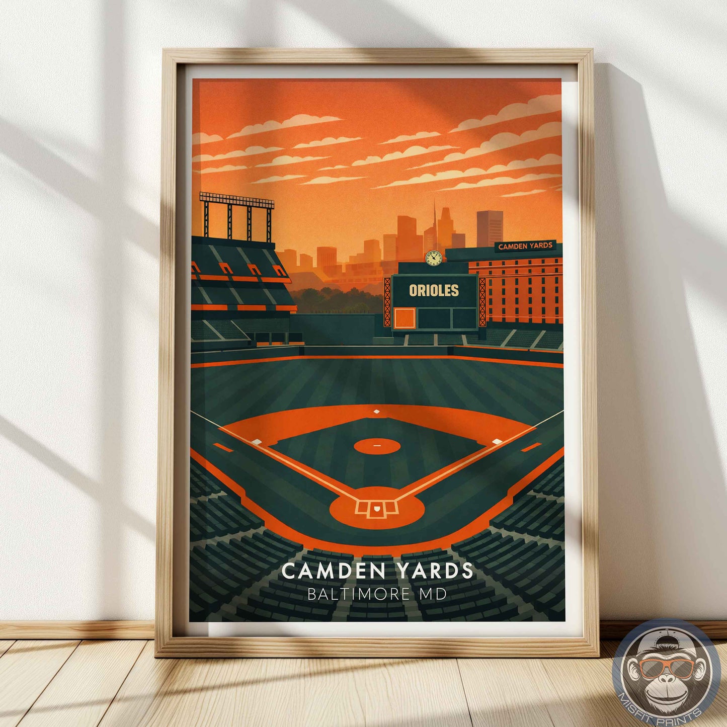 Camden Yards Stadium Poster – Baltimore Baseball Wall Art Print for Home, Office or Game Room