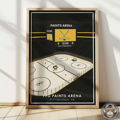 PPG Paints Arena Poster – Minimalist Pittsburgh Hockey Stadium Wall Art Print