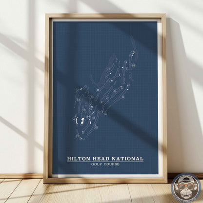 Hilton Head National Golf Course Map Poster – South Carolina Minimalist Wall Art Print