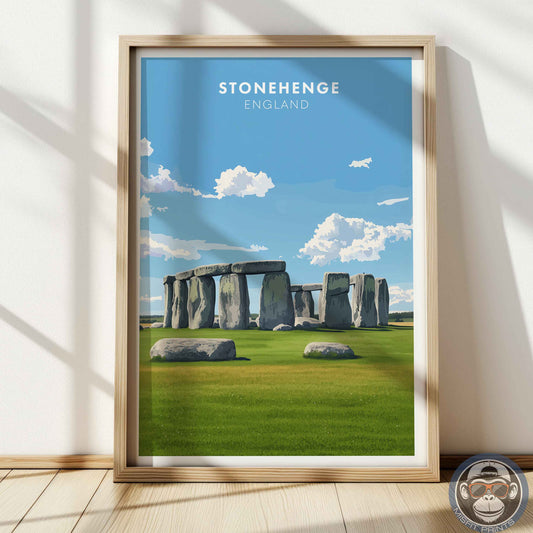 Stonehenge Poster – England Travel Wall Art, Historic Landmark Print, British Heritage Decor