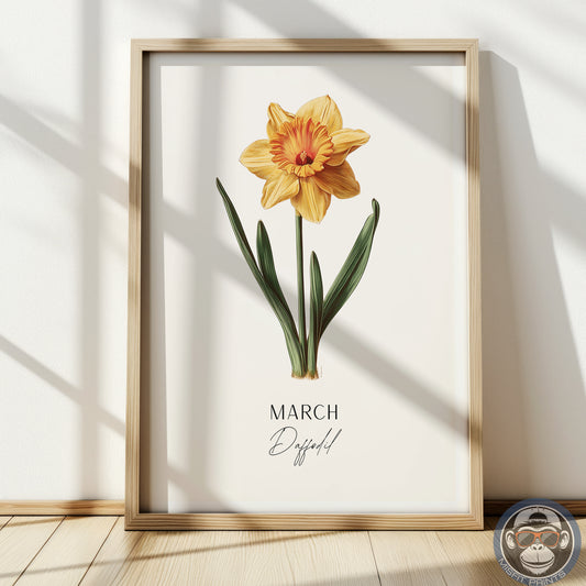 March Birth Flower Poster – Daffodil