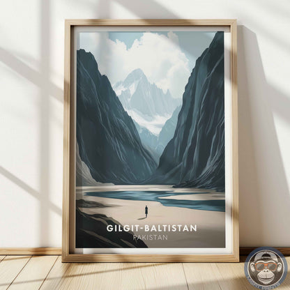 Gilgit-Baltistan Poster – Pakistan Mountain Wall Art, Scenic Valley Travel Print