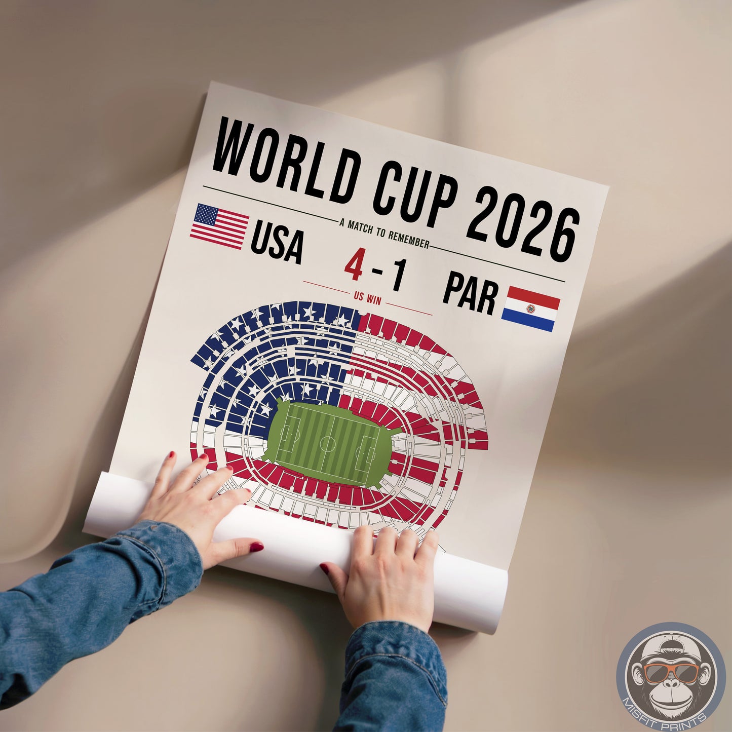 Custom World Cup Soccer Match Poster | Personalized Football Game Wall Art