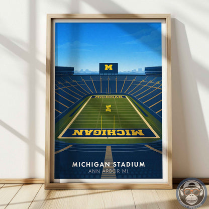 Michigan Stadium Poster – Ann Arbor Football Wall Art