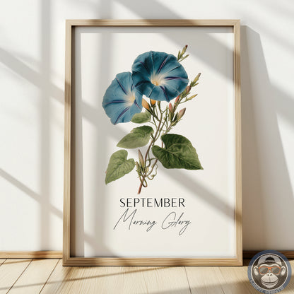 Morning Glory Print: September Birth Flower Botanical Art