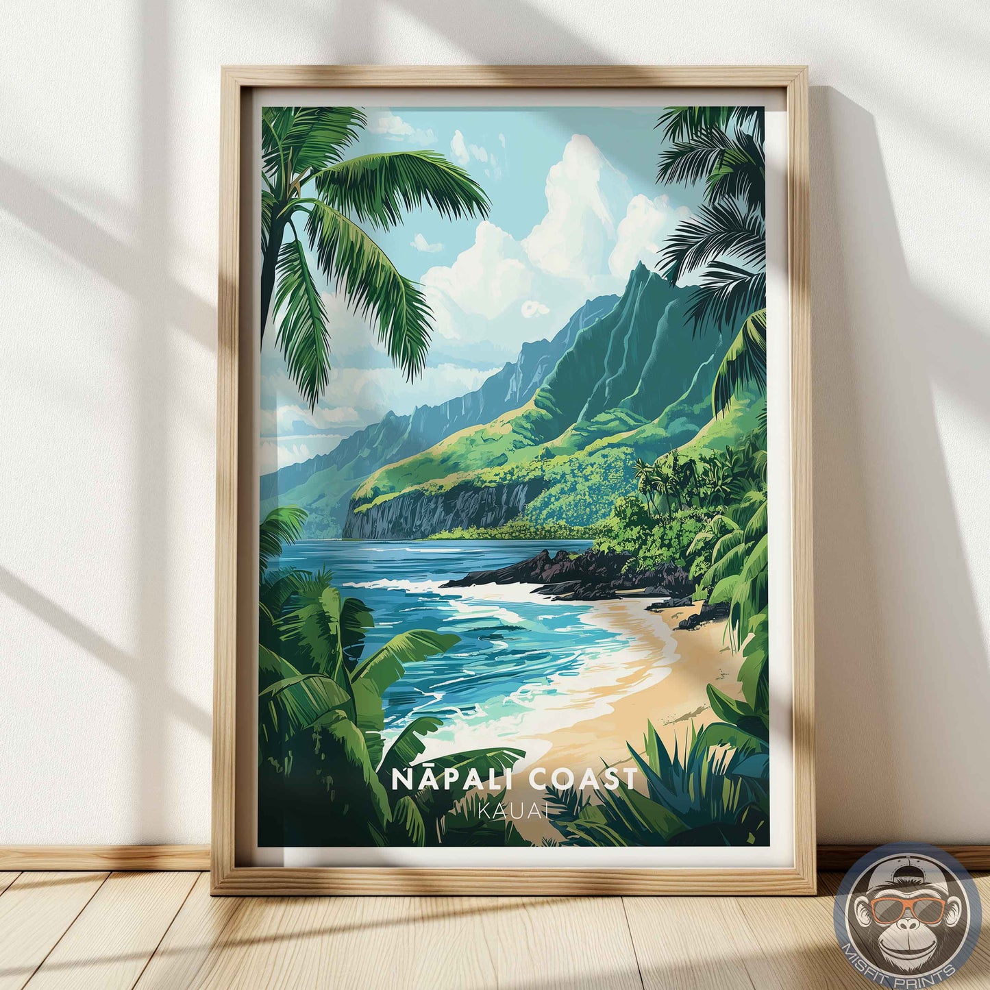Nā Pali Coast Poster – Kauai Hawaii Wall Art, Tropical Beach Print, Coastal Landscape Decor