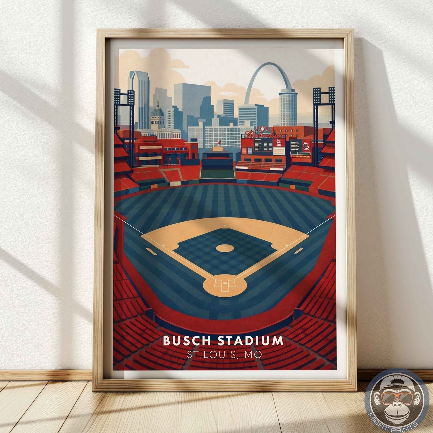 Busch Stadium Poster Wall Art – St. Louis Baseball Stadium Print & Vintage Ballpark Decor