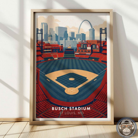Busch Stadium Poster Wall Art – St. Louis Baseball Stadium Print & Vintage Ballpark Decor