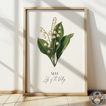 May Birth Flower Art Print – Lily of the Valley