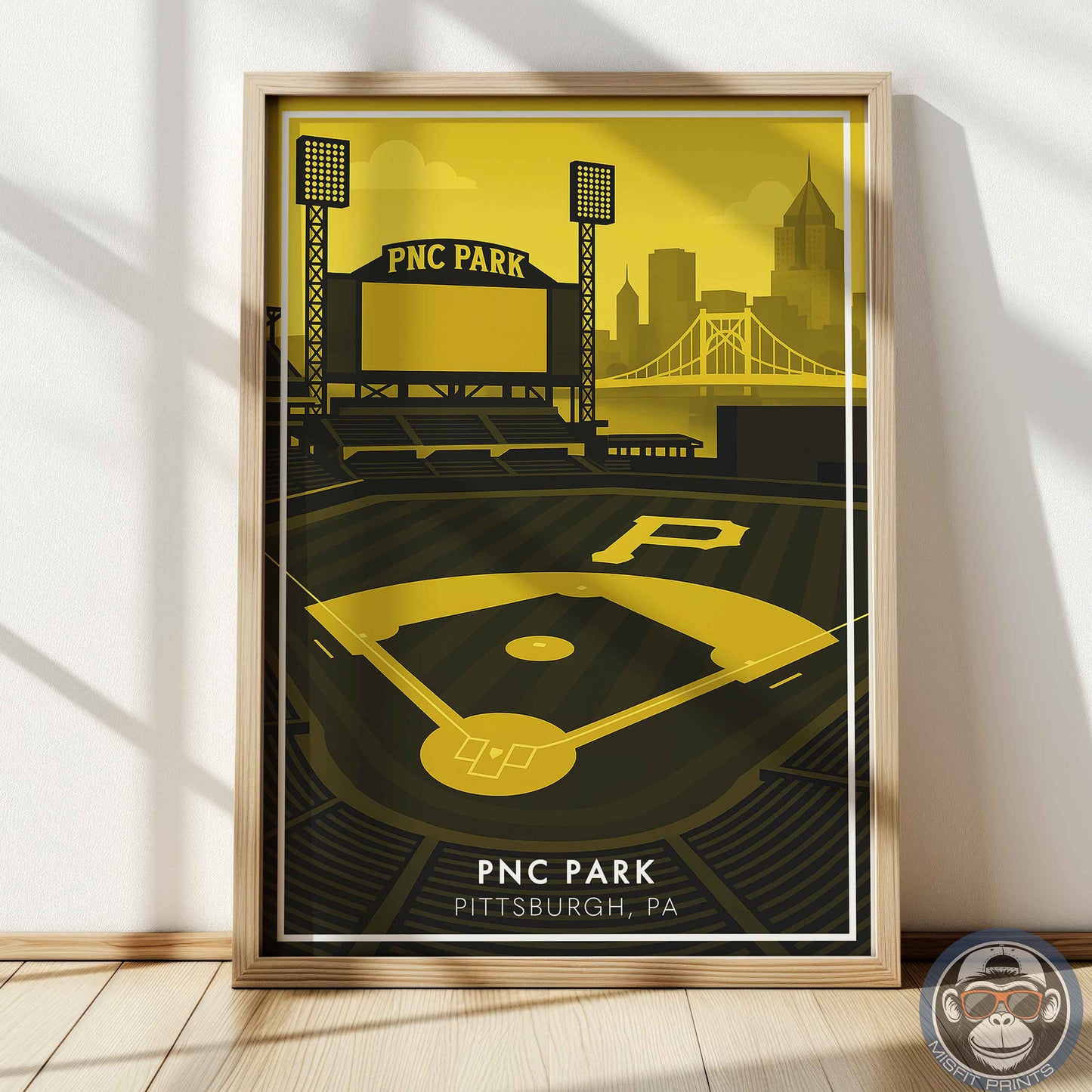 PNC Park Poster – Modern Pittsburgh Baseball Stadium Wall Art Print for Home or Office Decor
