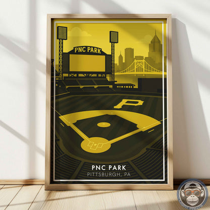 PNC Park Poster – Modern Pittsburgh Baseball Stadium Wall Art Print for Home or Office Decor