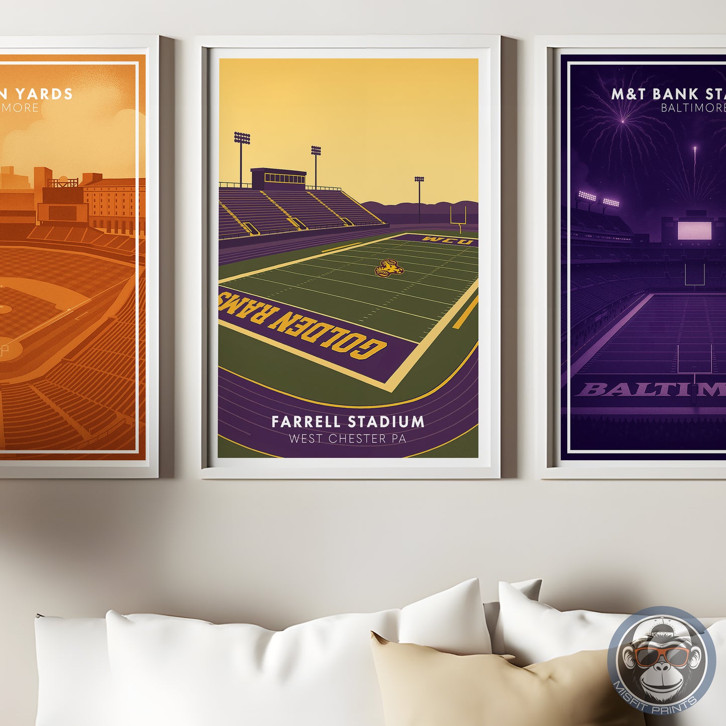 Minimalist Farrell Stadium Poster – West Chester PA