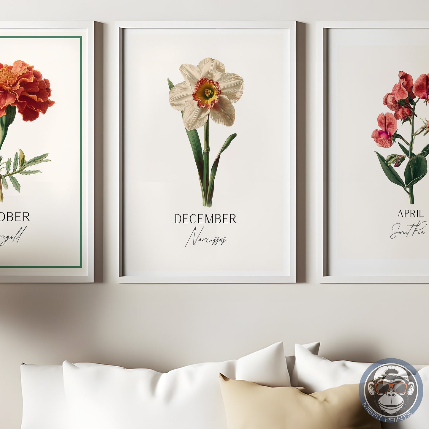 Narcissus Print: December Birth Flower Botanical Art
