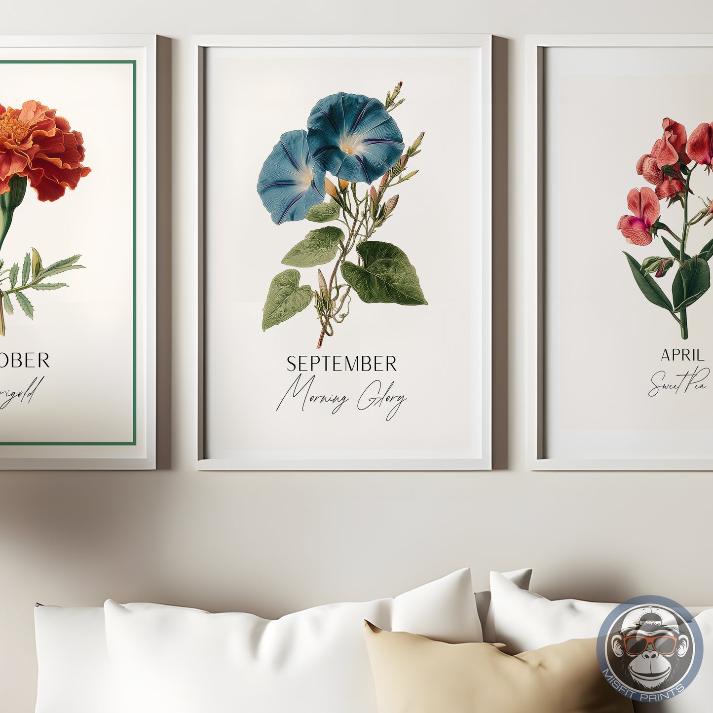 Morning Glory Print: September Birth Flower Botanical Art