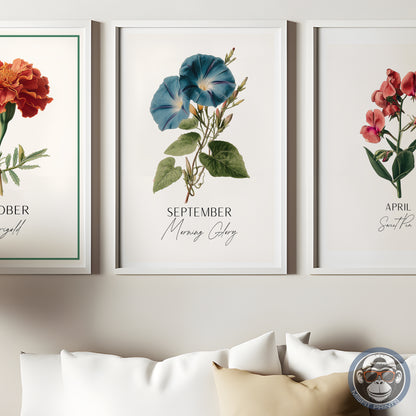 Morning Glory Print: September Birth Flower Botanical Art