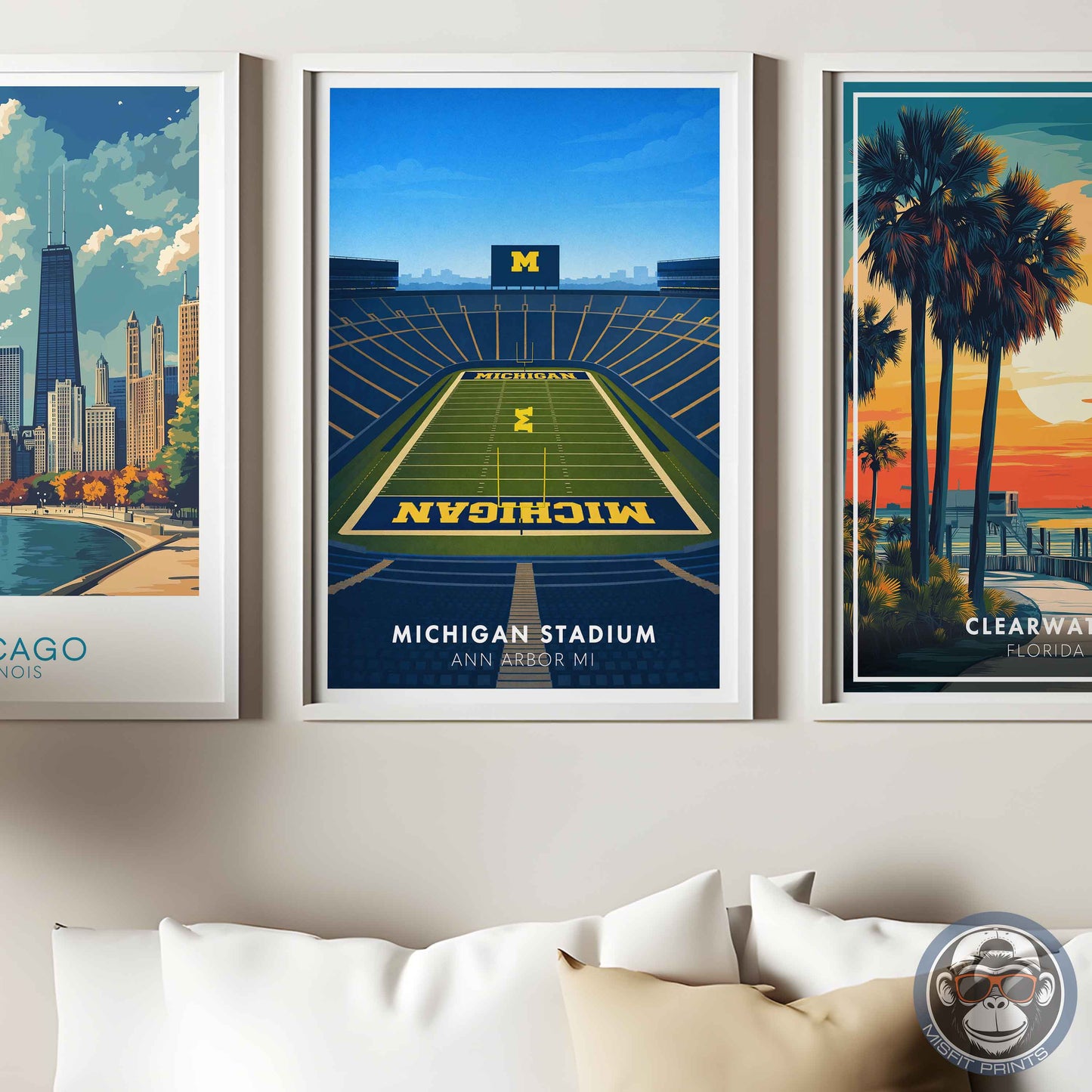 Michigan Stadium Poster – Ann Arbor Football Wall Art
