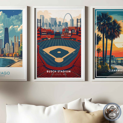 Busch Stadium Poster Wall Art – St. Louis Baseball Stadium Print & Vintage Ballpark Decor