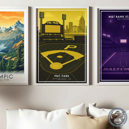 PNC Park Poster – Modern Pittsburgh Baseball Stadium Wall Art Print for Home or Office Decor