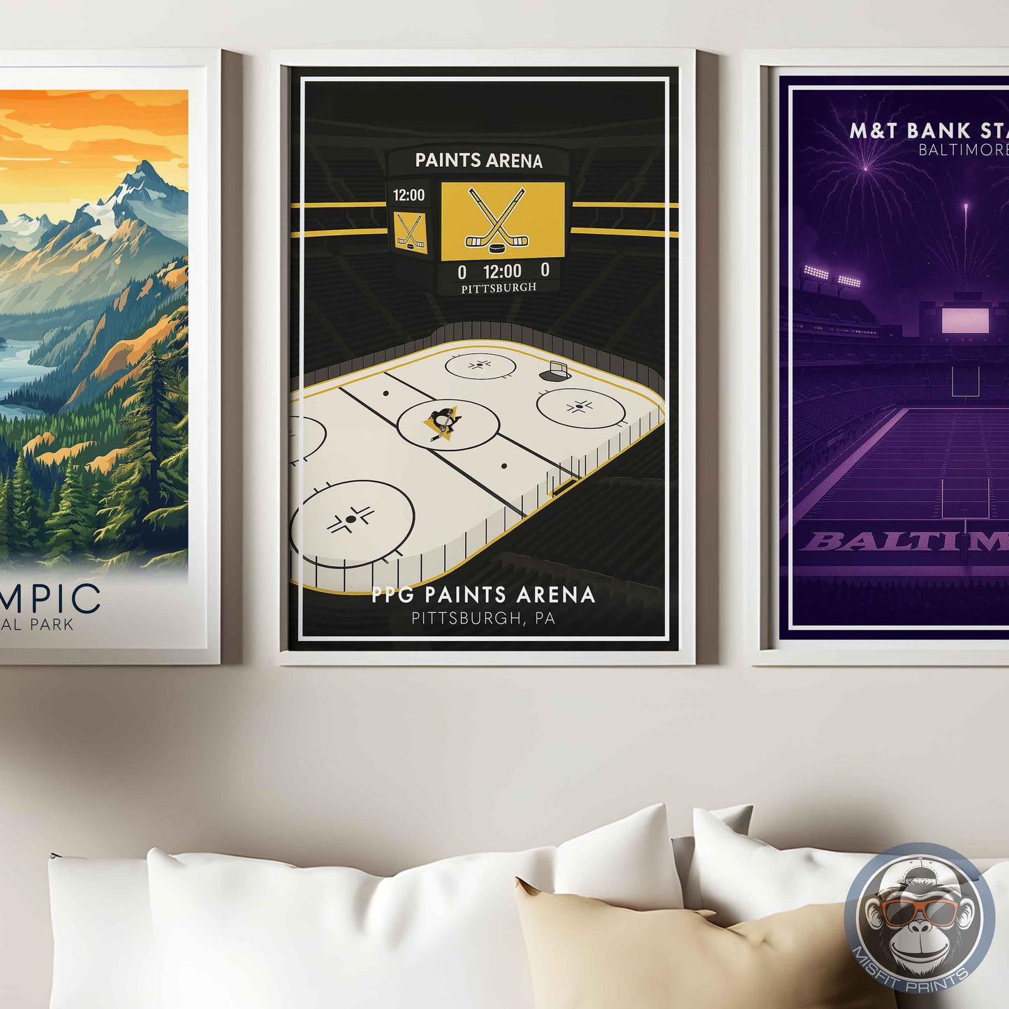 PPG Paints Arena Poster – Minimalist Pittsburgh Hockey Stadium Wall Art Print