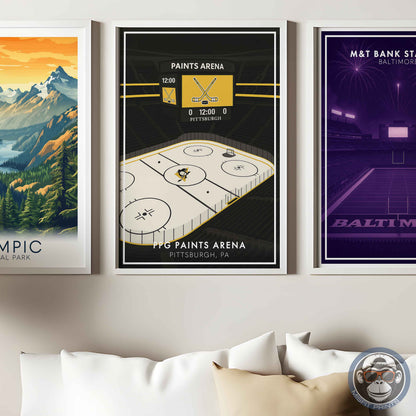 PPG Paints Arena Poster – Minimalist Pittsburgh Hockey Stadium Wall Art Print