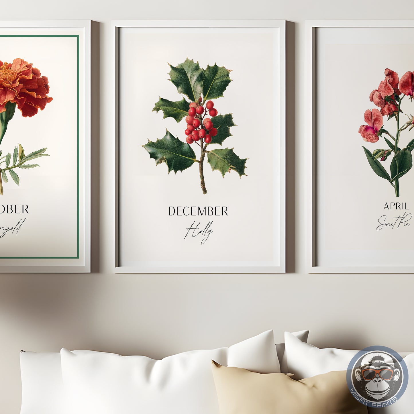 December Birth Flower Print – Holly