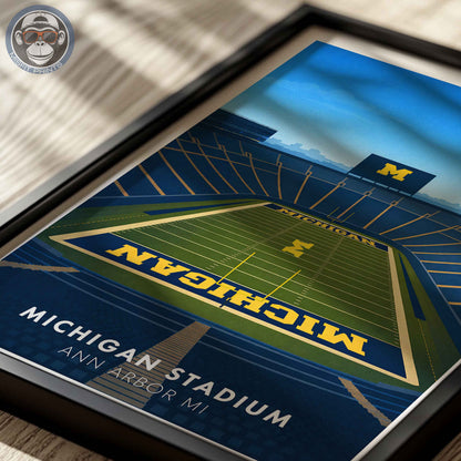 Michigan Stadium Poster – Ann Arbor Football Wall Art