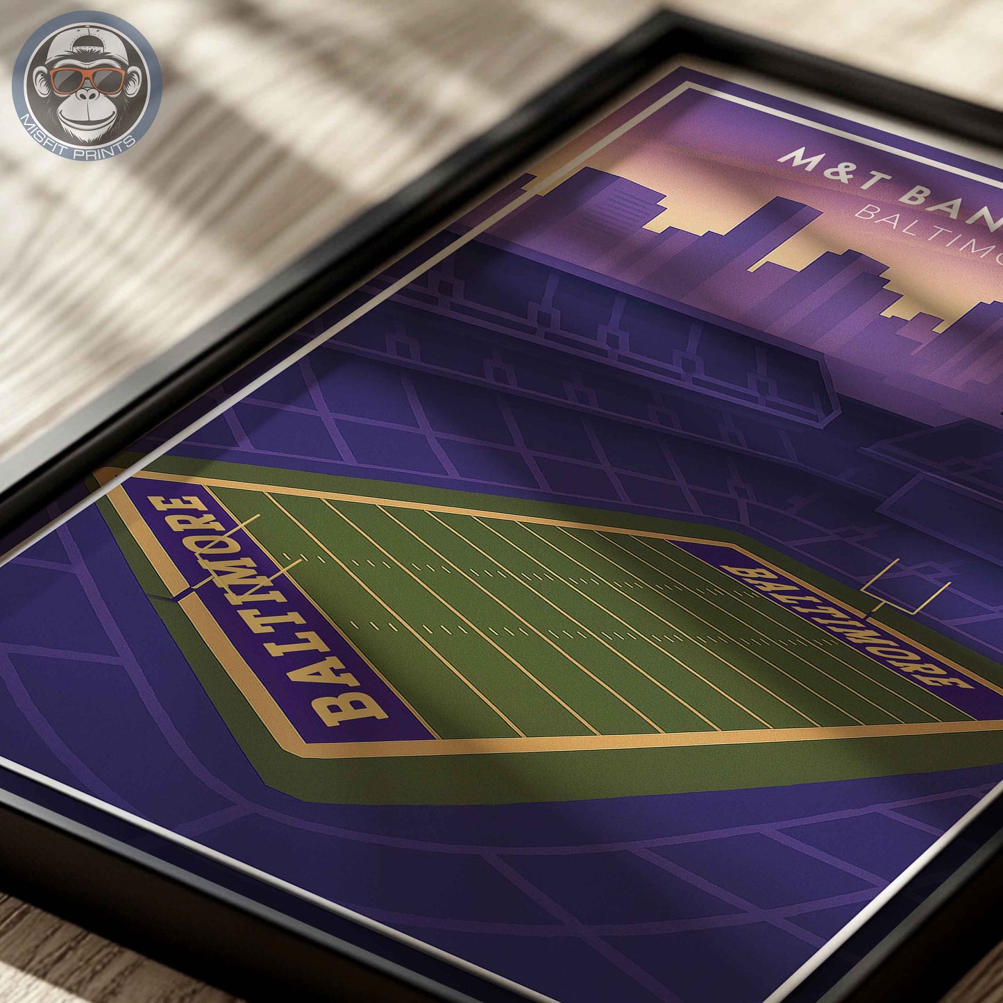 M&T Bank Stadium Poster Baltimore Football Wall Art Print | City Skyline Sports Decor