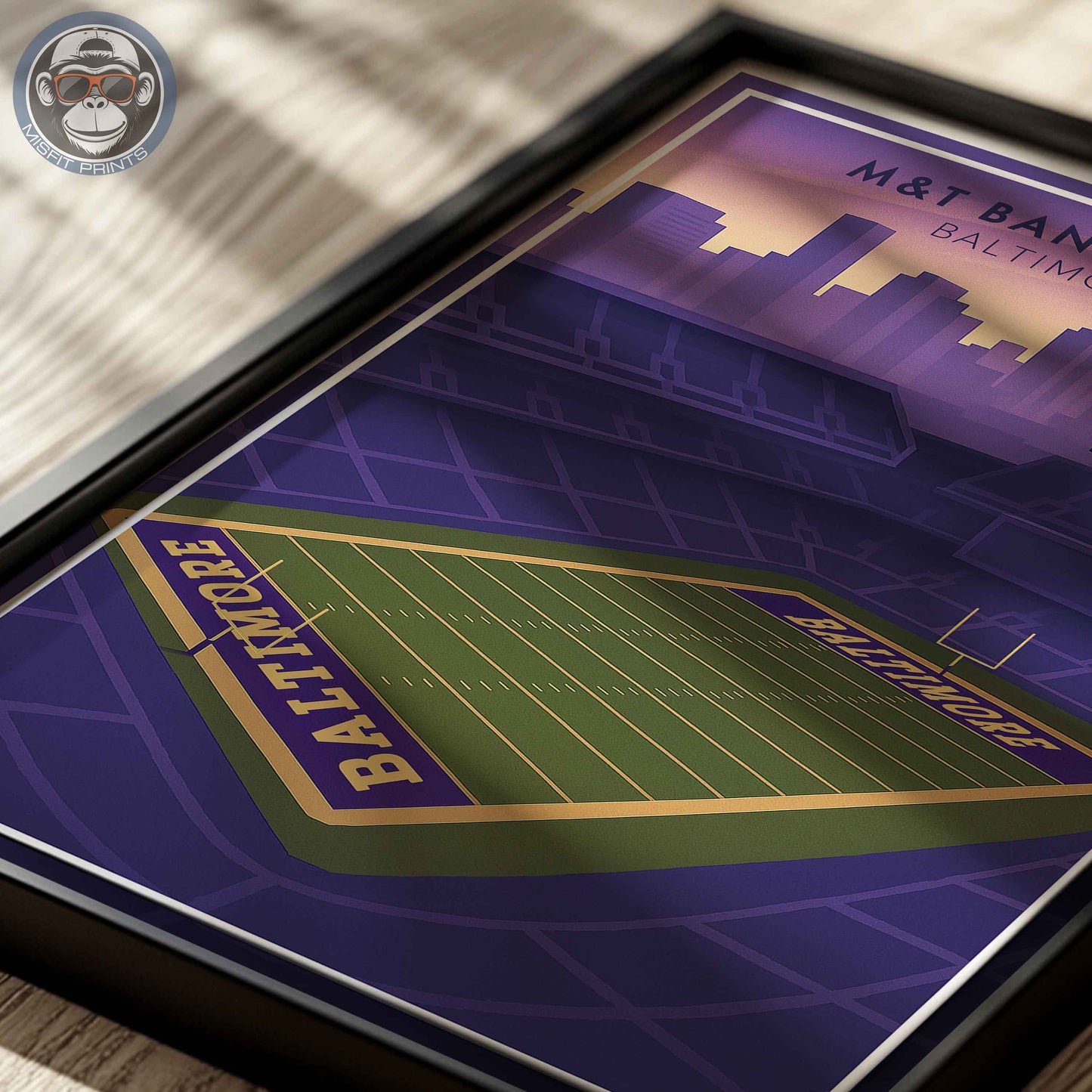 M&T Bank Stadium Baltimore Poster | Football Wall Art Print & City Skyline Decor