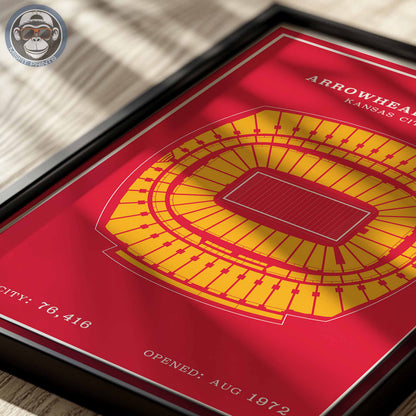 Arrowhead Stadium Poster | Red Modern