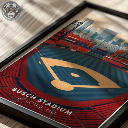 Busch Stadium Poster Wall Art – St. Louis Baseball Stadium Print & Vintage Ballpark Decor