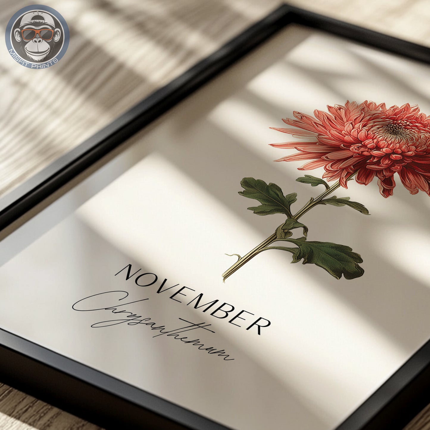 Chrysanthemum Print: November Birth Flower Botanical Art