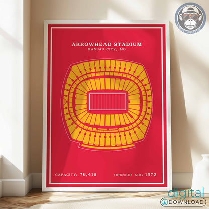 Arrowhead Stadium Poster | Red Modern