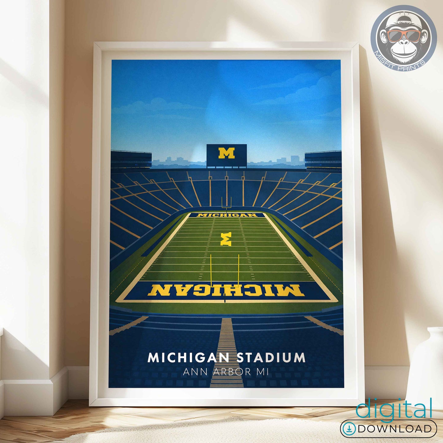 Michigan Stadium Poster – Ann Arbor Football Wall Art