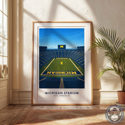 Michigan Stadium Poster – Ann Arbor Football Wall Art