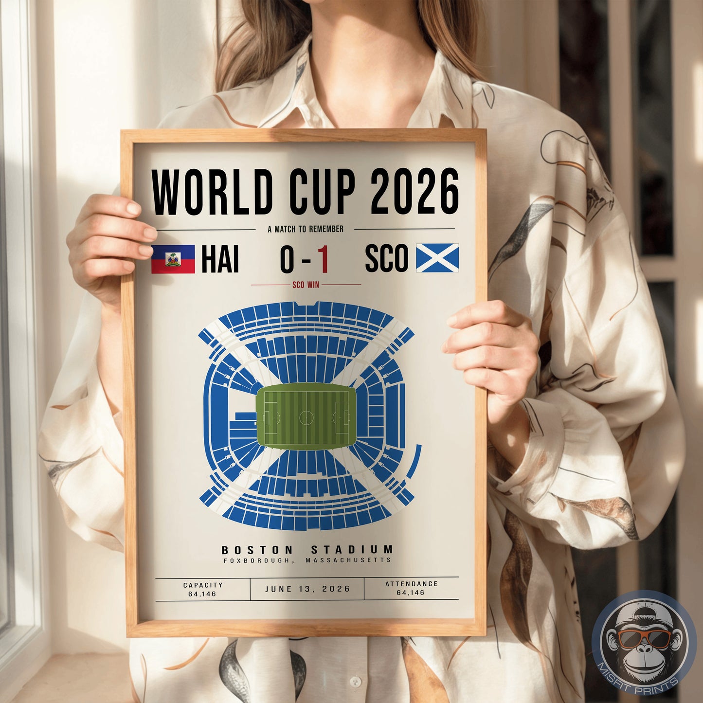 Custom World Cup Soccer Match Poster | Personalized Football Game Wall Art