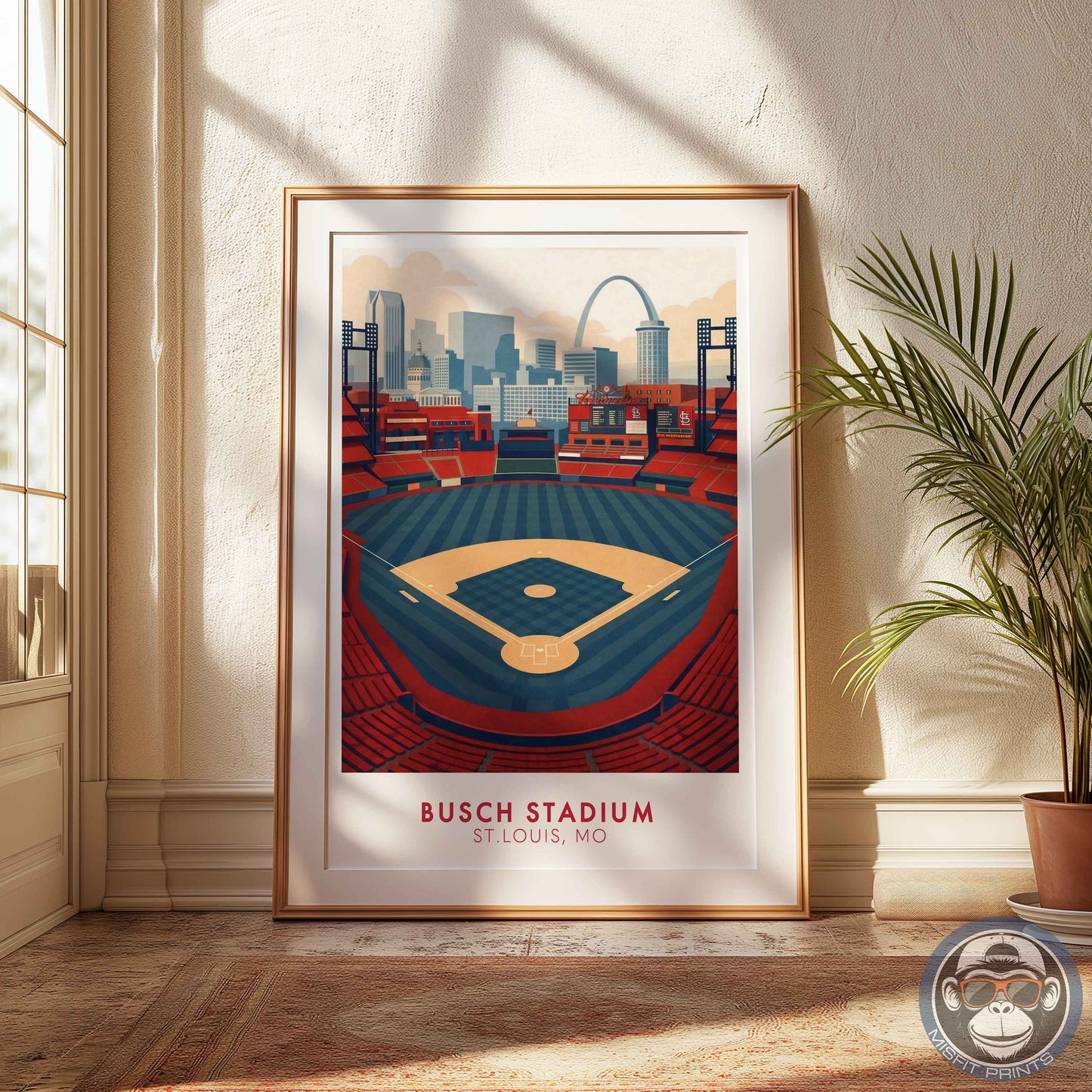 Busch Stadium Poster Wall Art – St. Louis Baseball Stadium Print & Vintage Ballpark Decor