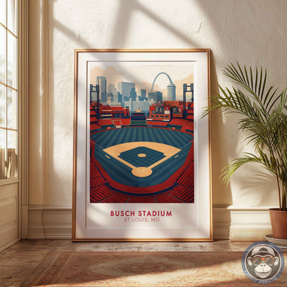 Busch Stadium Poster Wall Art – St. Louis Baseball Stadium Print & Vintage Ballpark Decor