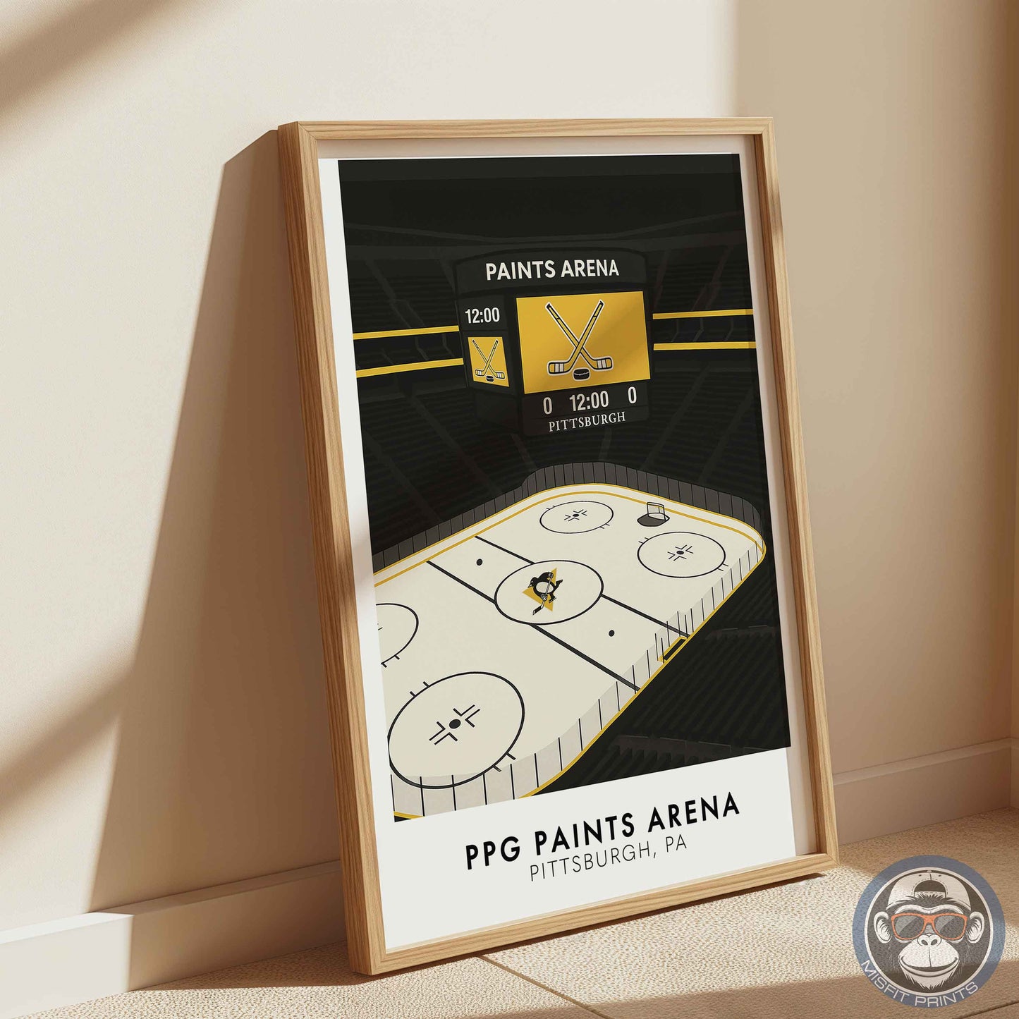 PPG Paints Arena Poster – Minimalist Pittsburgh Hockey Stadium Wall Art Print