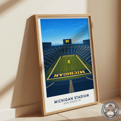 Michigan Stadium Poster – Ann Arbor Football Wall Art