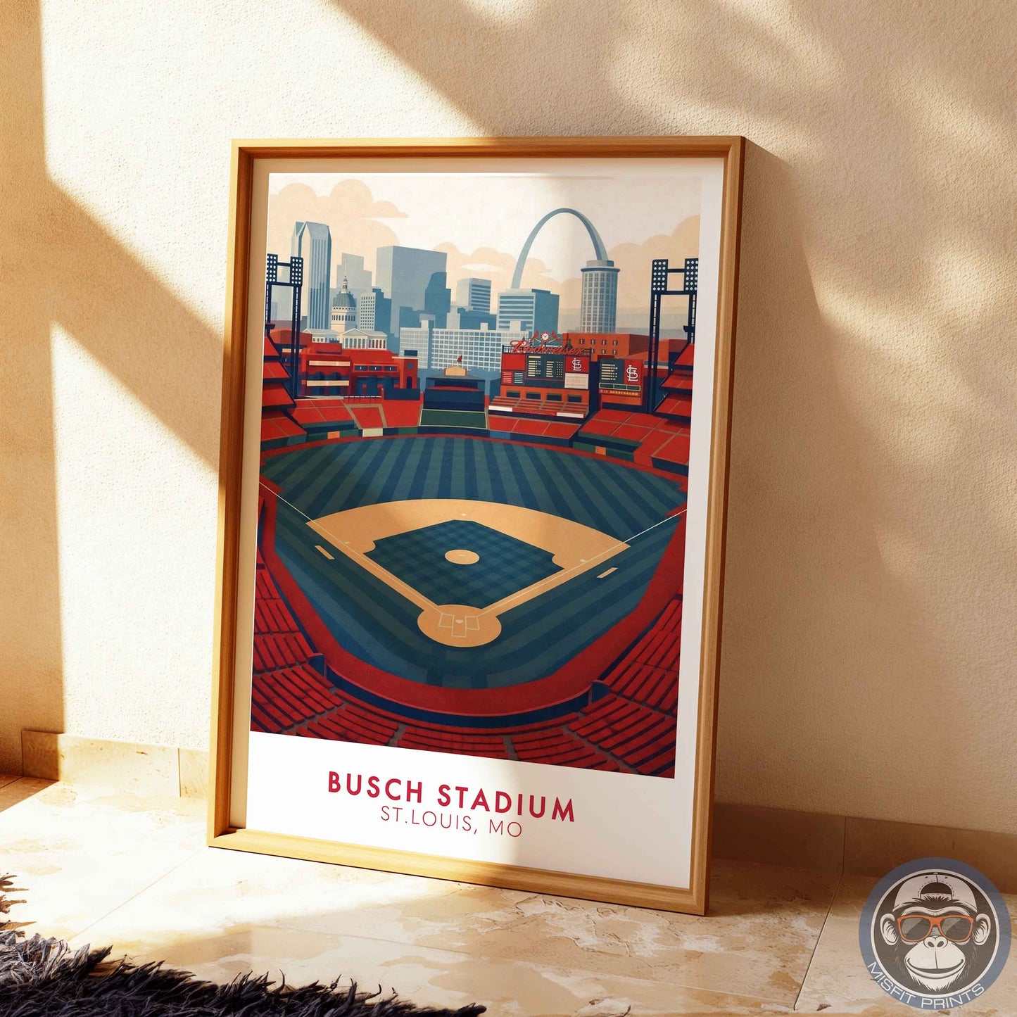 Busch Stadium Poster Wall Art – St. Louis Baseball Stadium Print & Vintage Ballpark Decor