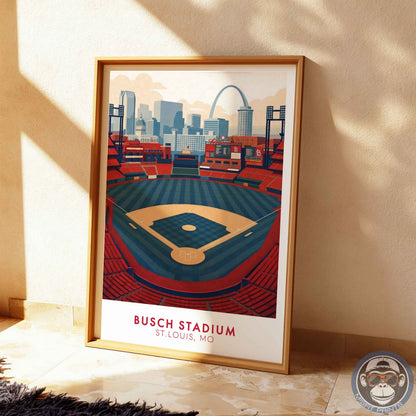 Busch Stadium Poster Wall Art – St. Louis Baseball Stadium Print & Vintage Ballpark Decor