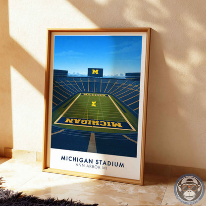 Michigan Stadium Poster – Ann Arbor Football Wall Art