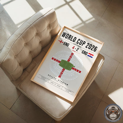 Custom World Cup Soccer Match Poster | Personalized Football Game Wall Art