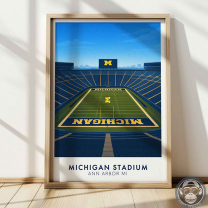 Michigan Stadium Poster – Ann Arbor Football Wall Art