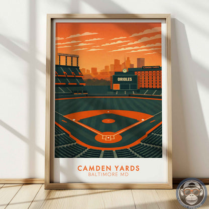 Camden Yards Stadium Poster – Baltimore Baseball Wall Art Print for Home, Office or Game Room