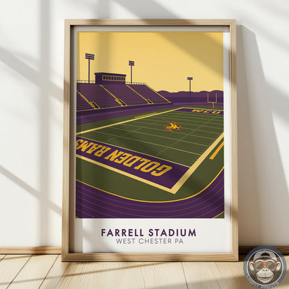 Minimalist Farrell Stadium Poster – West Chester PA
