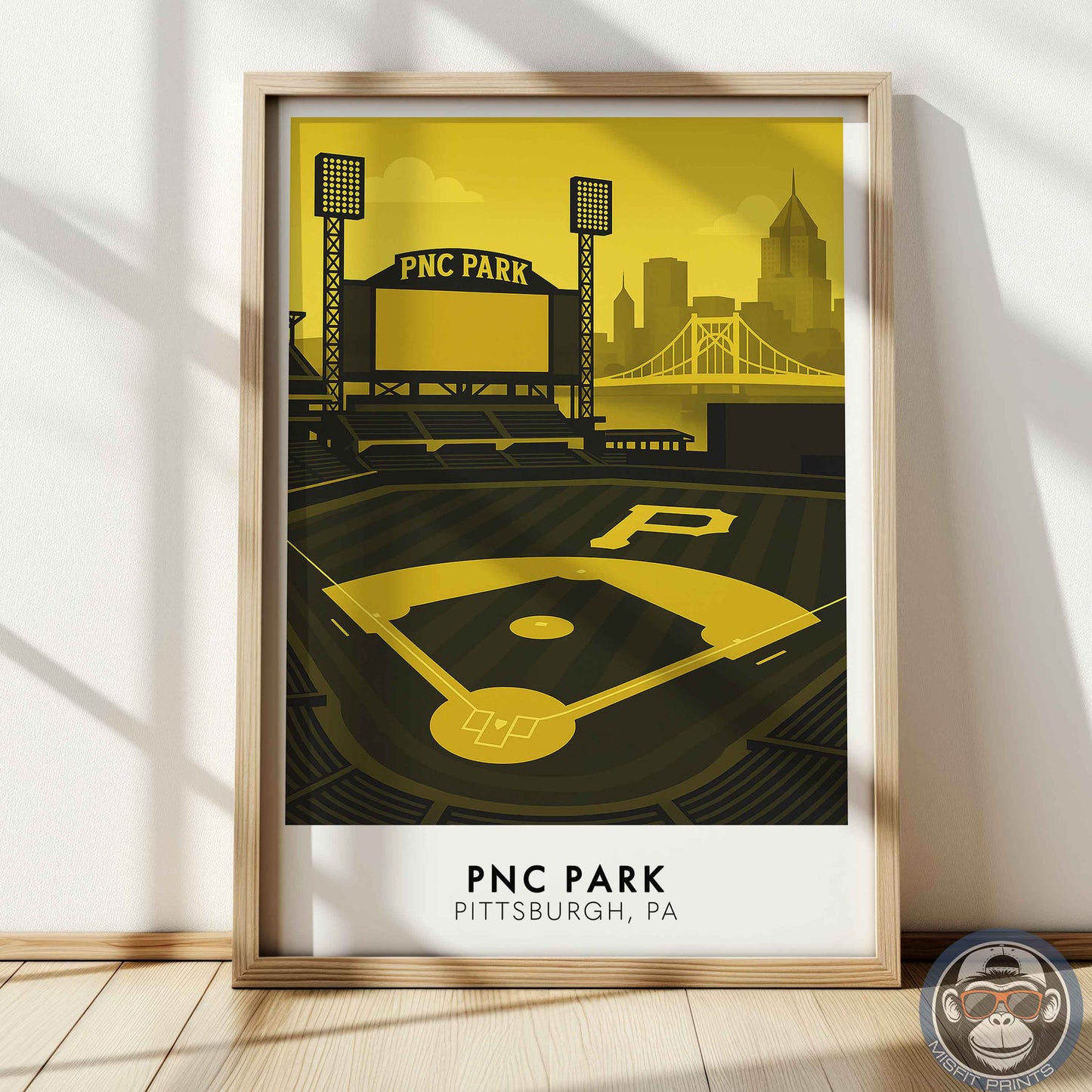 PNC Park Poster – Modern Pittsburgh Baseball Stadium Wall Art Print for Home or Office Decor