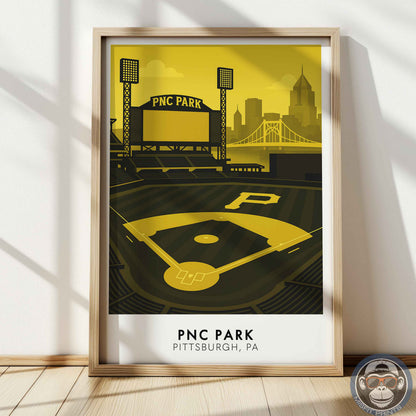 PNC Park Poster – Modern Pittsburgh Baseball Stadium Wall Art Print for Home or Office Decor