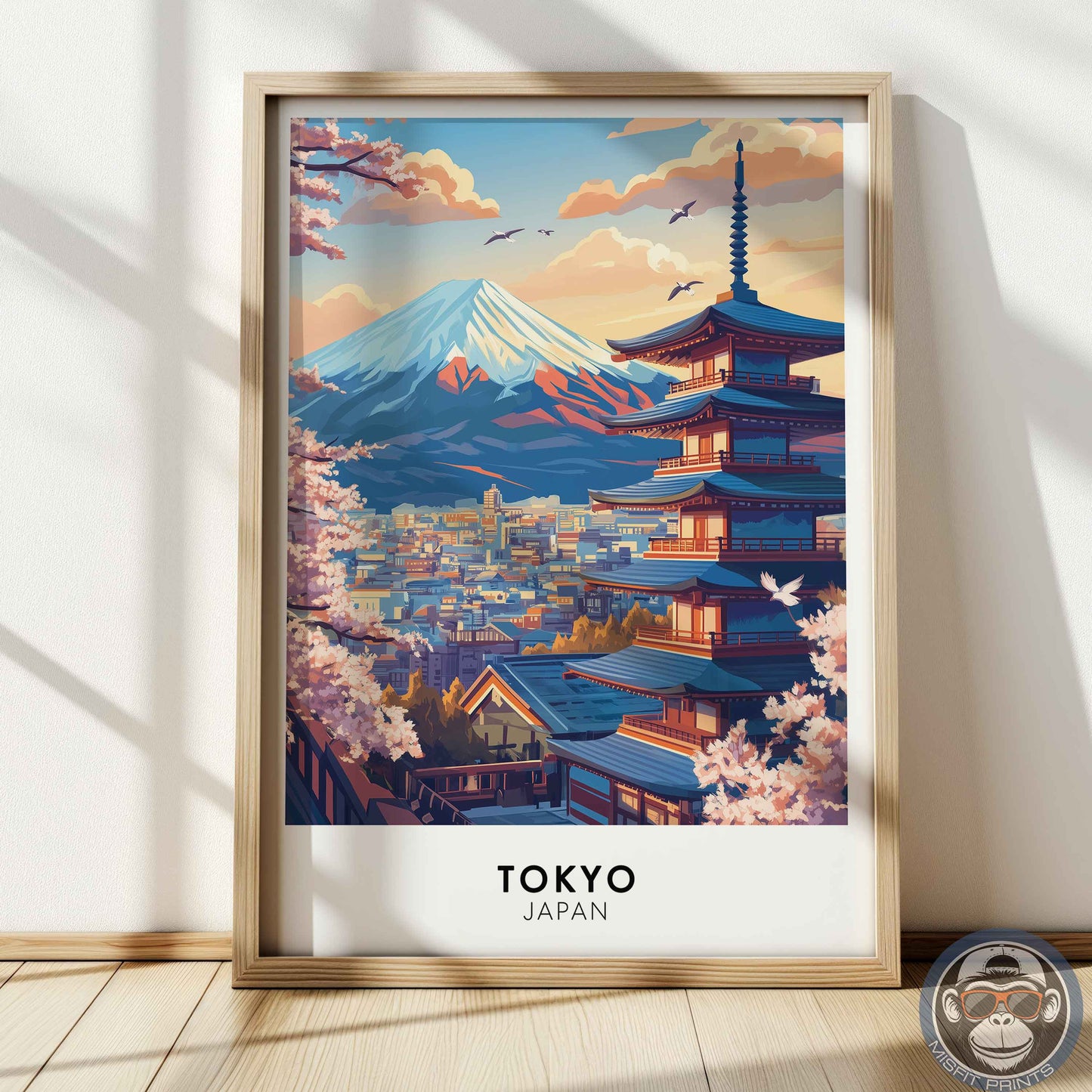 Tokyo Poster – Japan Travel Wall Art, Mount Fuji Print, Cherry Blossom Landscape Decor