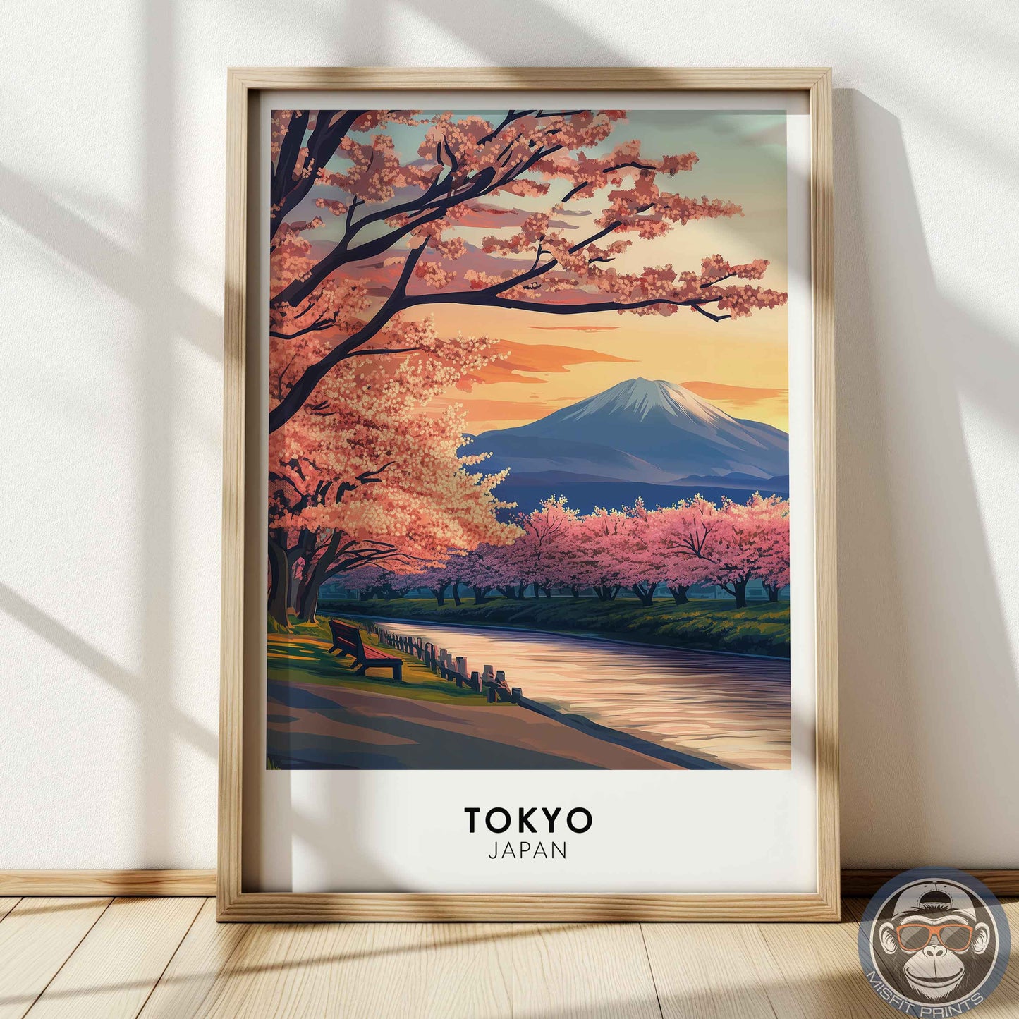 Tokyo Poster – Japan Travel Wall Art, Cherry Blossom Print, Mount Fuji Landscape Decor